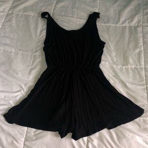 Casual Black Romper